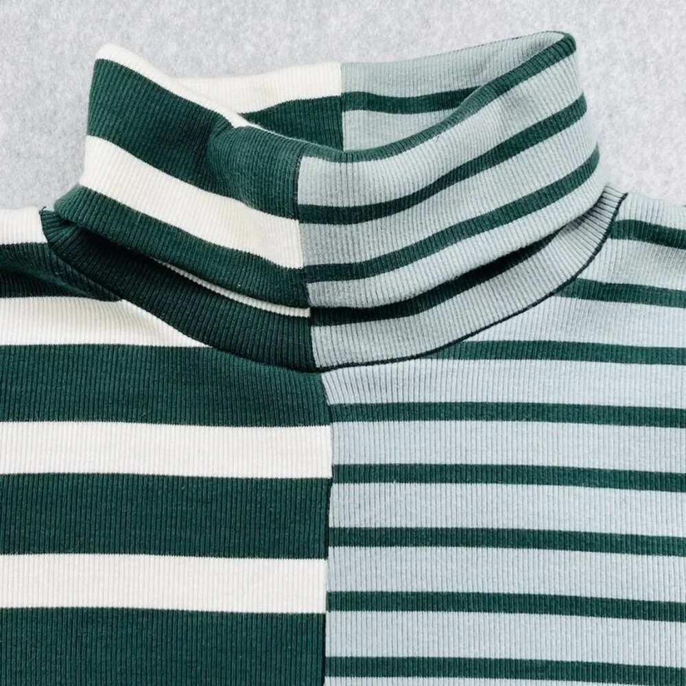 Veronica Beard Colorblock Cedar Turtleneck Size L in Forest Ivory  Long Sleeve - Picture 3 of 11